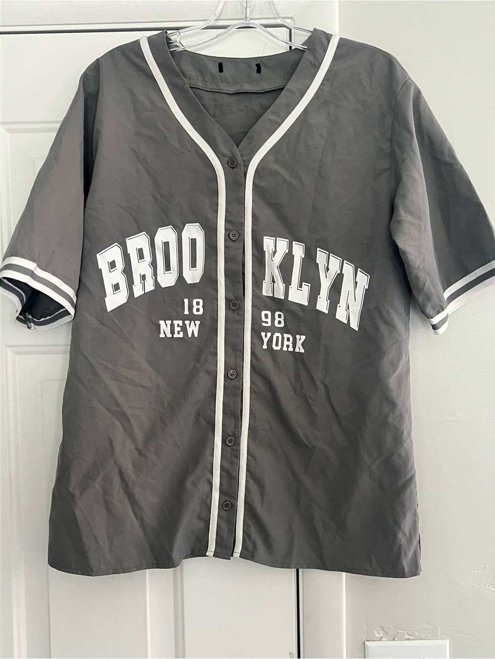 Brooklyn Baseball Jersey Top - Gray